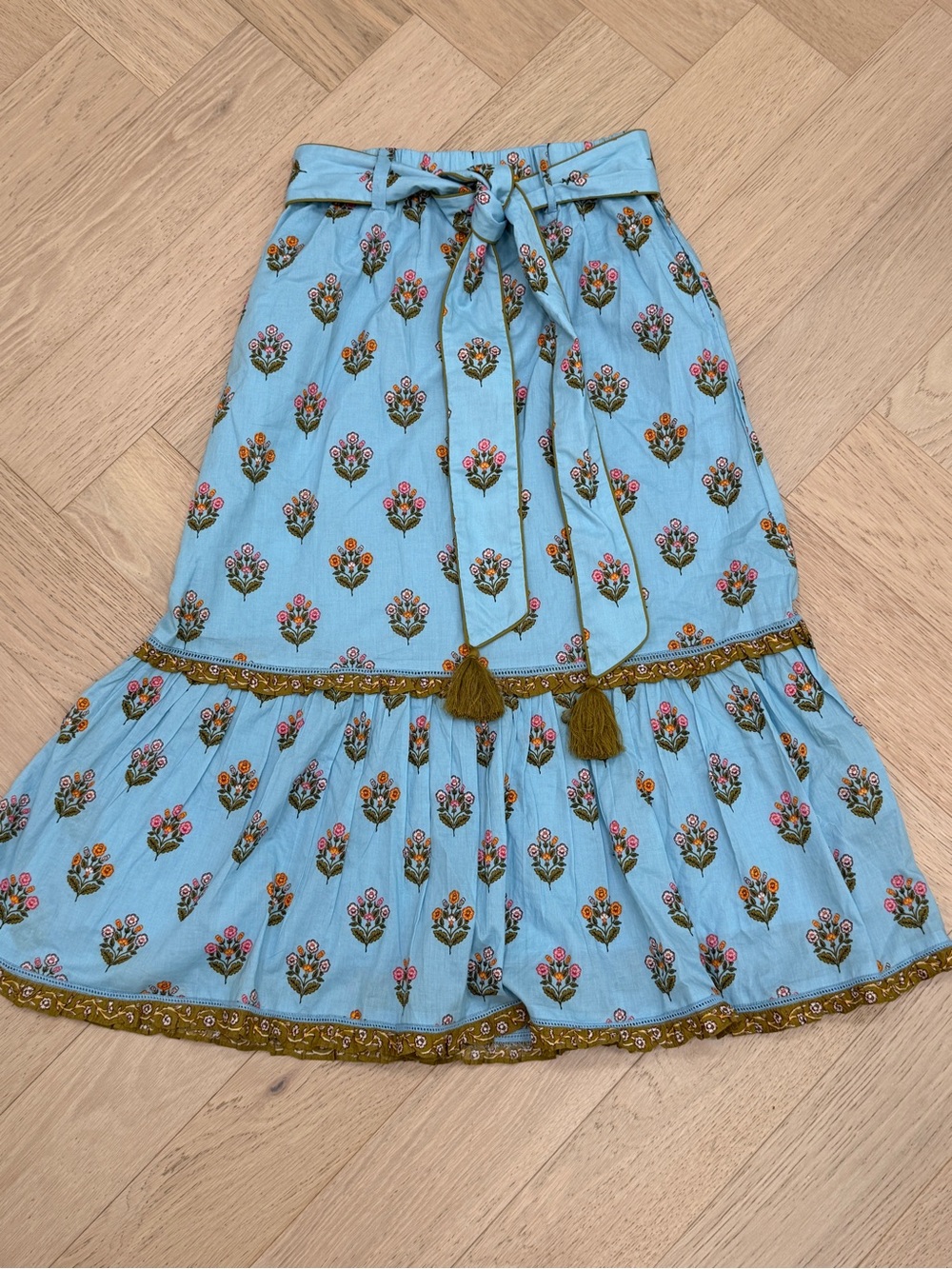 Printfresh Emmie Skirt in Wildflower Walks in Soft Blue - Picture 2 of 7